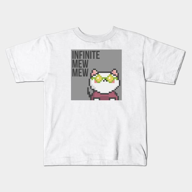 Pixel Cat 032 Kids T-Shirt by Infinite Mew Mew